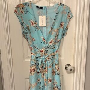 BloomChic Light Blue Floral Maxi Dress